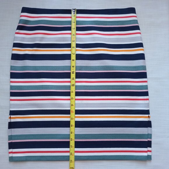LOFT Straight Midi Skirt Striped Office Career Timeless Chic Stylish Size 14 - Picture 3 of 6